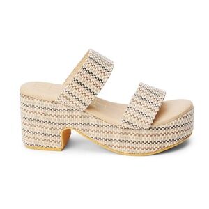 OCEAN AVE PLATFORM SANDAL - ivory mosaic